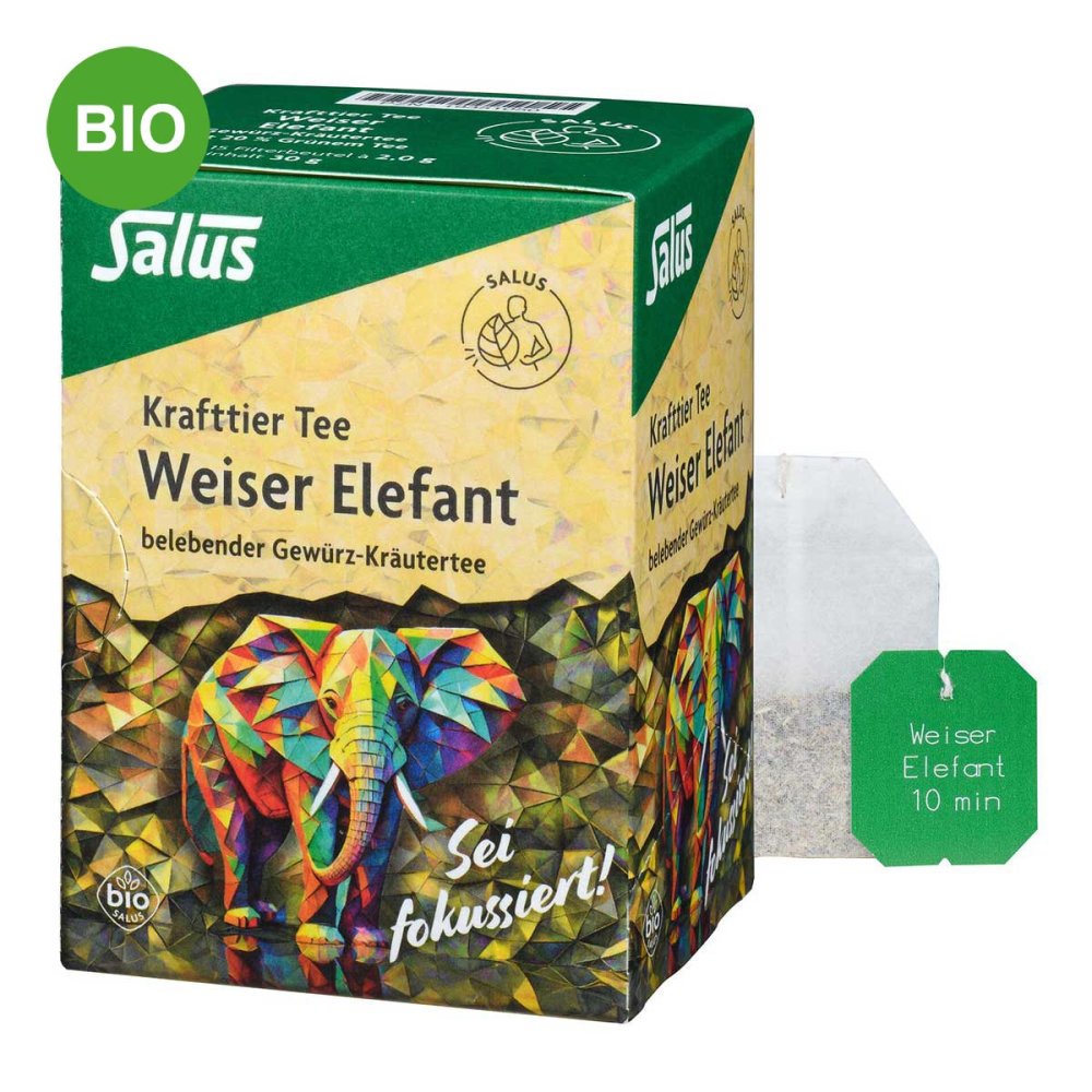 SALUS Pharma GmbH Salus Krafttier Tee Weiser Elefant – Bio-Gewürz-Kräutertee mit T 19351050