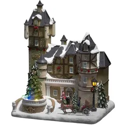 Konstsmide Weihnachtsbeleuchtung  LED Fiberoptikhaus Burgszene Trafo/Batterie