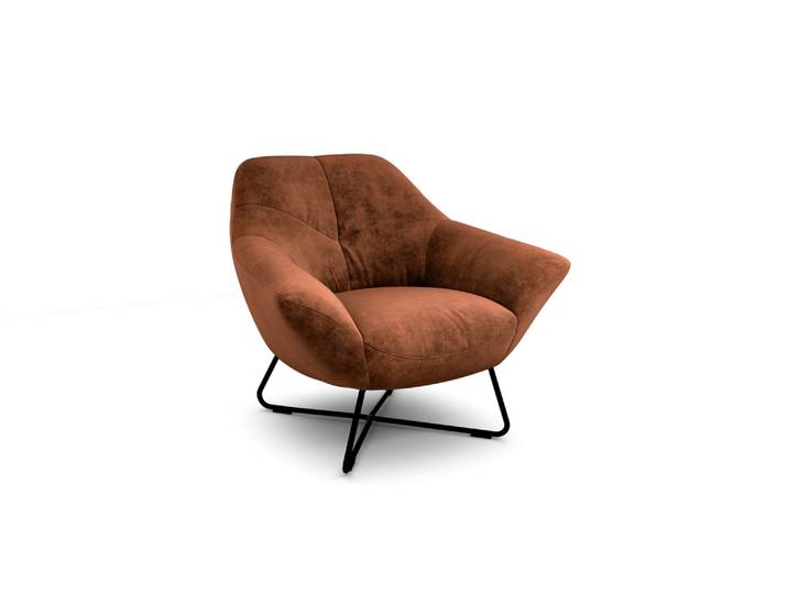 Designer-Loungesessel mit Premium-Stoffen