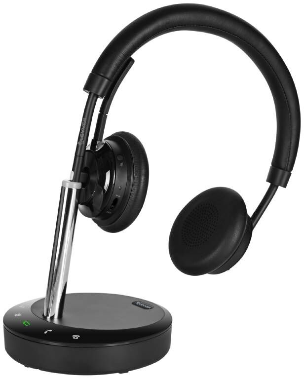 Cleyver DECT2 USB Duo Casque sans fil deux écouteurs pour téléphone fixe et PC