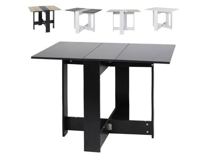 Table Pliante - OHMG - 103x76x73.4cm - Noir - 4 Places - Panneaux de Particules Mélaminés