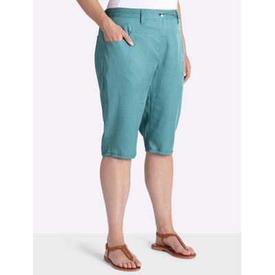 Bermudas SHEEGO, Damen, Gr. 48, Normalgrößen, grün (ozean), 100% Lyocell, unifarben, Hosen Bermudas