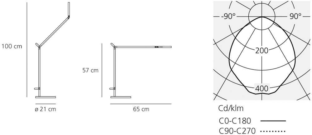 Artemide Demetra Tischleuchte (Tischklemme, anthrazitgrau, warmweiß (3000 K), To... Tischklemme   anthrazitgrau   warmweiß (3000 K)   Touchdimmer