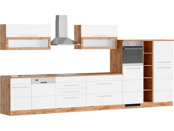 KOCHSTATION Küchenzeile KS-Wien, Breite 440 cm, wahlweise mit E-Geräten