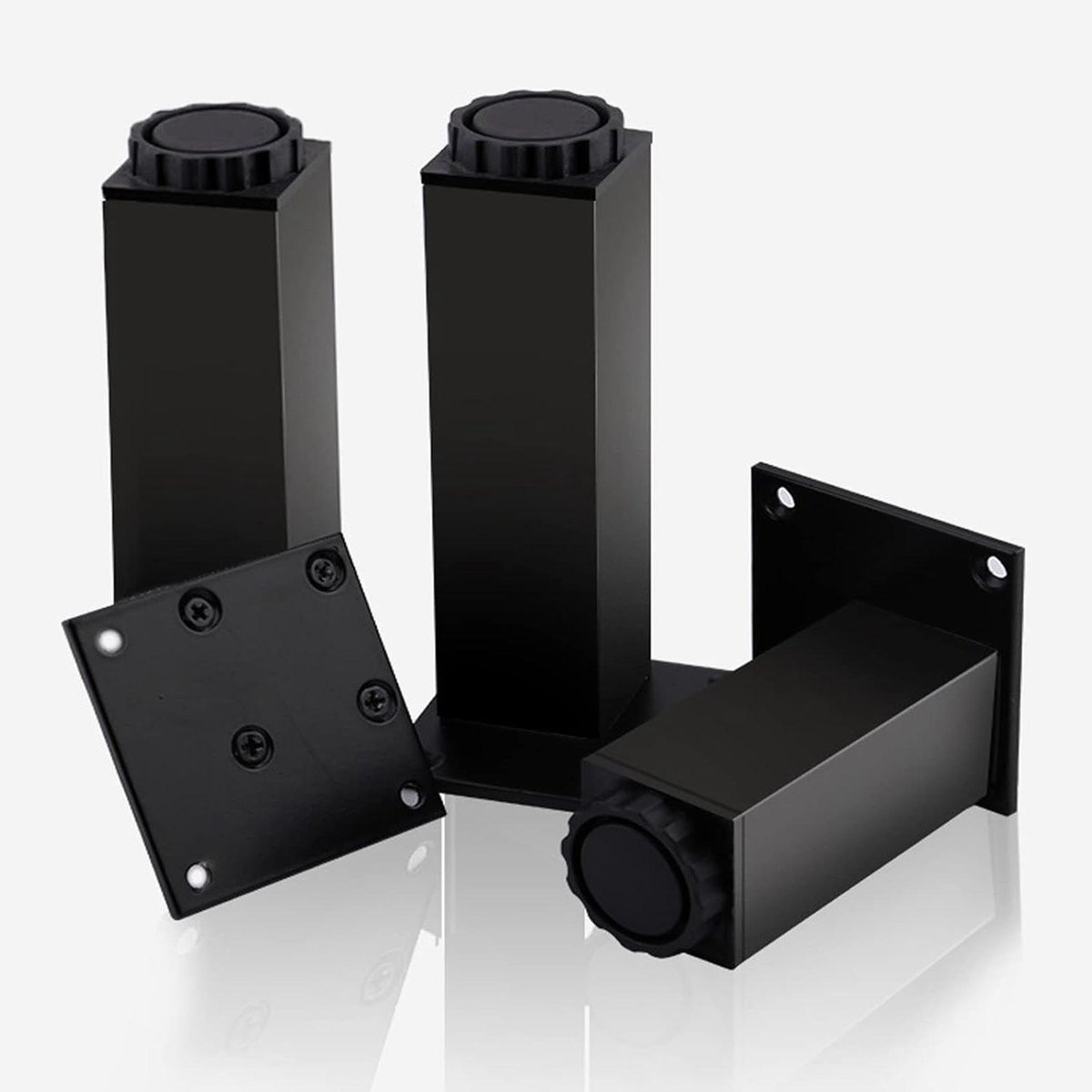 Verstelbare Meubelpootjes - 4 stuks - Zwart - Antislip Rubberen Pad voor Banken en Tafels