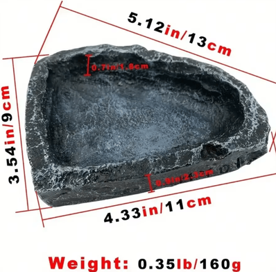 Uplift Curations Realistic Stone Like Reptile Feeding And Water Bowl For Bearded Dragons And Small Reptiles triangle
