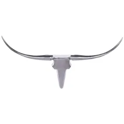 KADIMA DESIGN Bull Geweih S Wanddekoration 74cm breit Alu Aluminium silber Aluminiumdekoration Wandgeweih