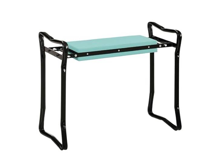 Outsunny Tabouret de Jardin Pliable Agenouilloir de Jardin Noir Vert Siège Jardinage\, Avec Coussin\, Acier EVA\, Banc de Jardinage