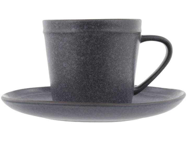 Kaffeetasse mit Untertasse grau 225ml