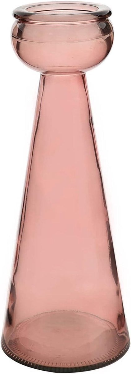 Grote roze decoratieve vaas van gerecycled glas