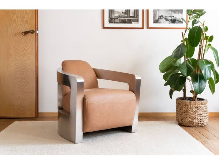 Fauteuil aviateur en cuir camel Panavia
