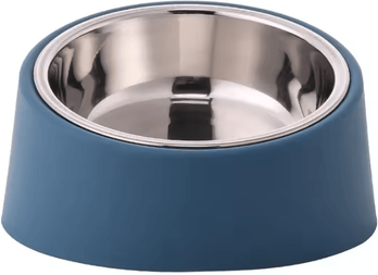 Inspire Curations TiltGuard Stainless Steel Non Slip Pet Feeding Bowl blue
