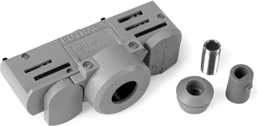 SLV Eutrac 3-Phasen Stromschienenadapter, Grau Inkl. Montagezubehör