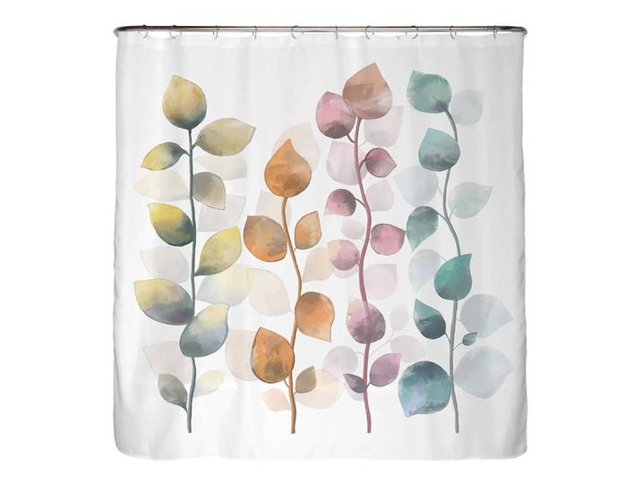 Anti-Schimmel Duschvorhang Bunte Blätter Microfaser Multicolor 150 x 200cm