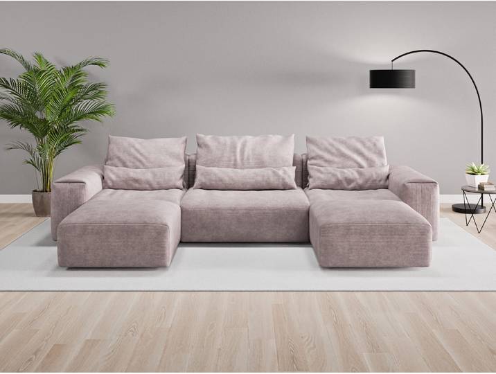 Wohnlandschaft Denver Nr. 2 - Rosa (Altrosa) - Cordstoff