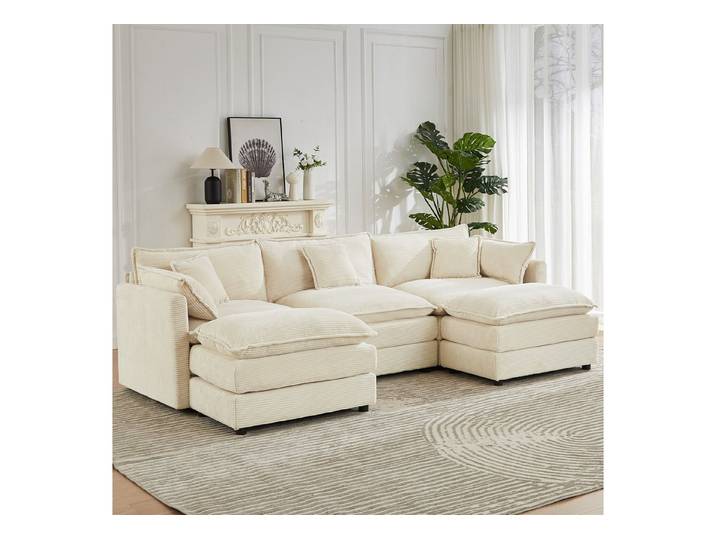 Jiexi Wohnlandschaft Wohnlandschaft Modulares Sofa Kord Ecksofa Wohnlandschaft flexibel