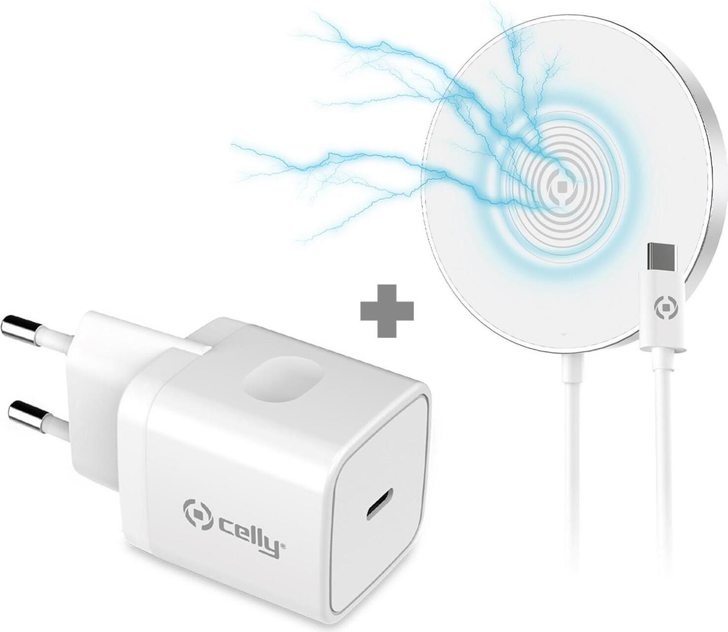 Celly Magchargekit Draadloze Oplader met AC-adapter, Wit
