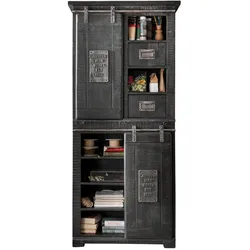 3S Frankenmöbel »Cosma« Massivholz Highboard III grau