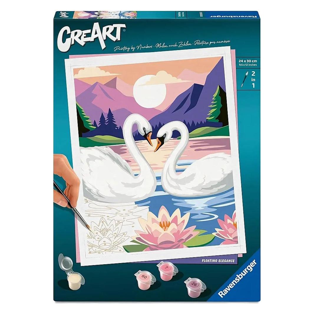 Ravensburger CreArt, Malen nach Zahlen Adults Trend - Eleganz der Schwäne (12023203)