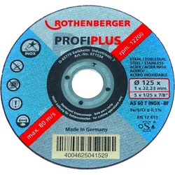 ROTHENBERGER Trennscheibe INOX PROFI Plus, 125x1, Dose - 071534D