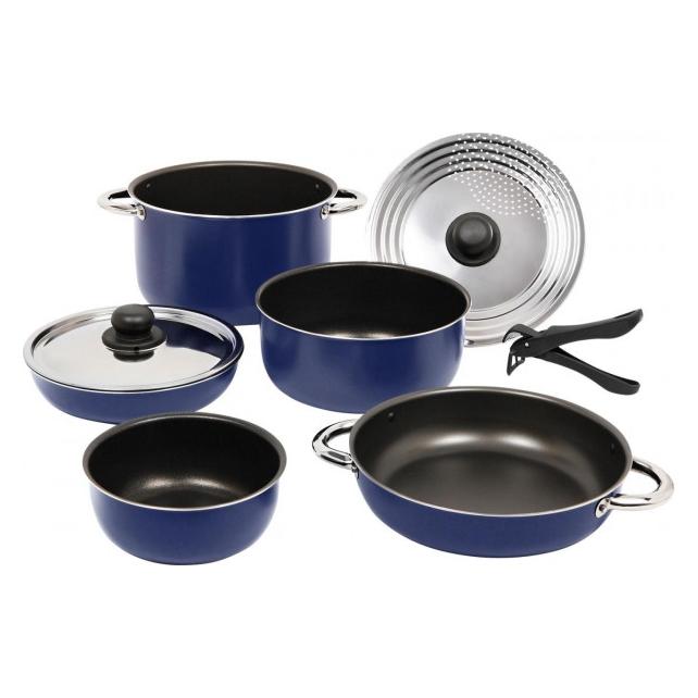 Berger Topfset Aluminium stapelbar blau 9-tlg. (B003UADXSS)
