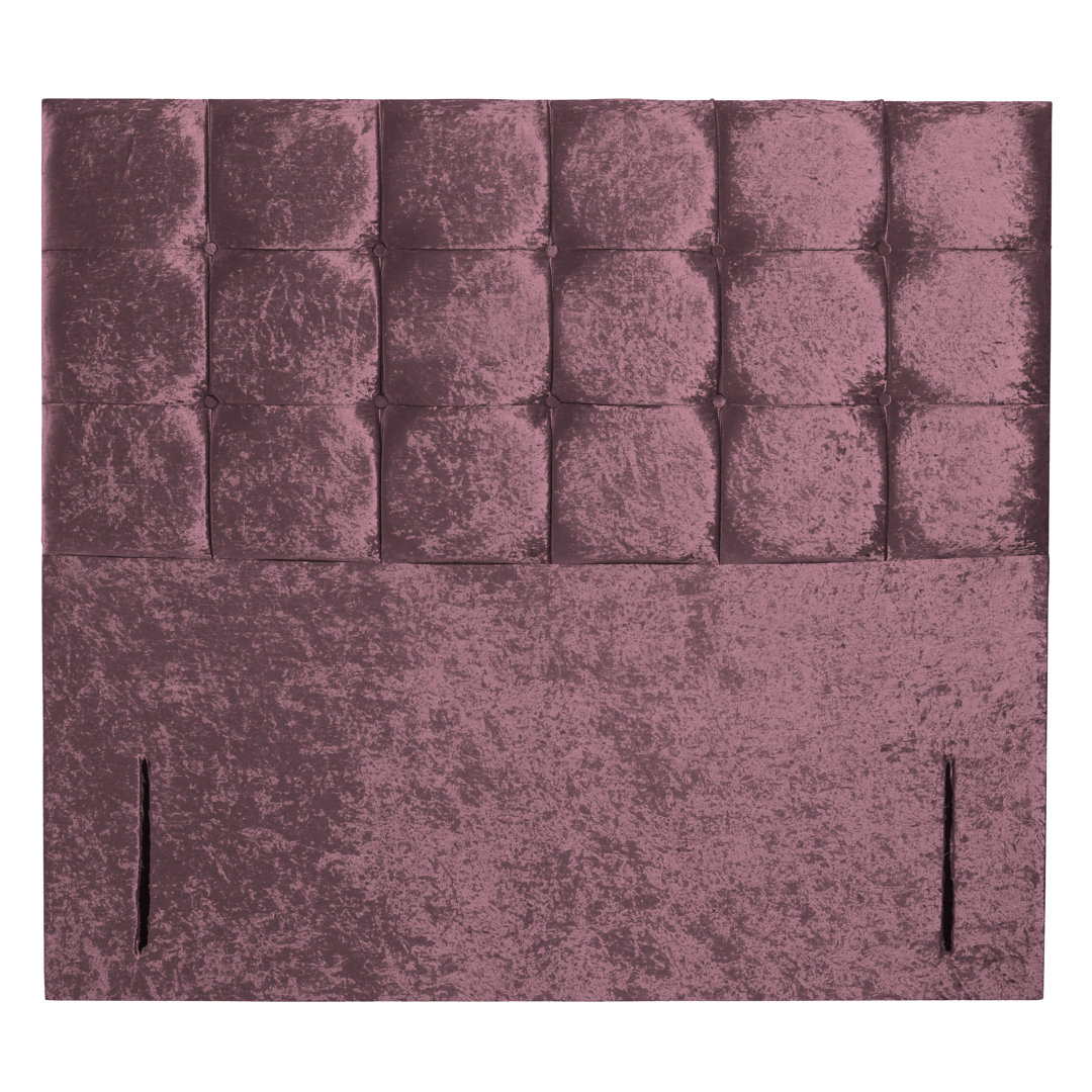 Rosdorf Park Barlow Upholstered Velvet Panel Headboard Purple Kingsize