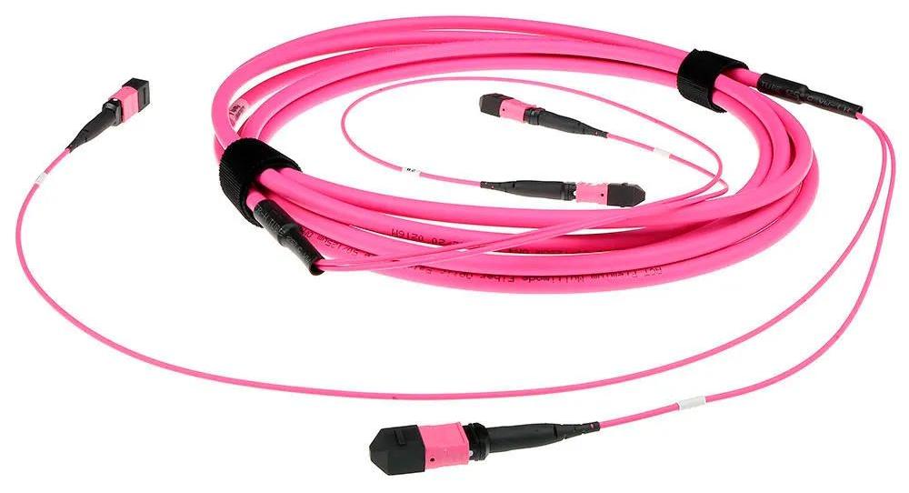 ACT 50 Meter Multimode 50/125 OM4(OM3) Polarität B Glasfasertrunkkabel mit 2 MTP/MPO Buchsen pro Seite, 50 m, OM4, 2x MPO, 2x MPO
