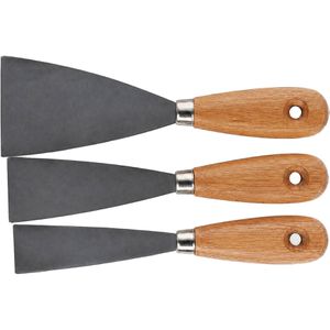 Schuller Spachtel 50991, Breite 30, 40 & 60mm, Malerspachtel aus Stahl, mit Holzgriff