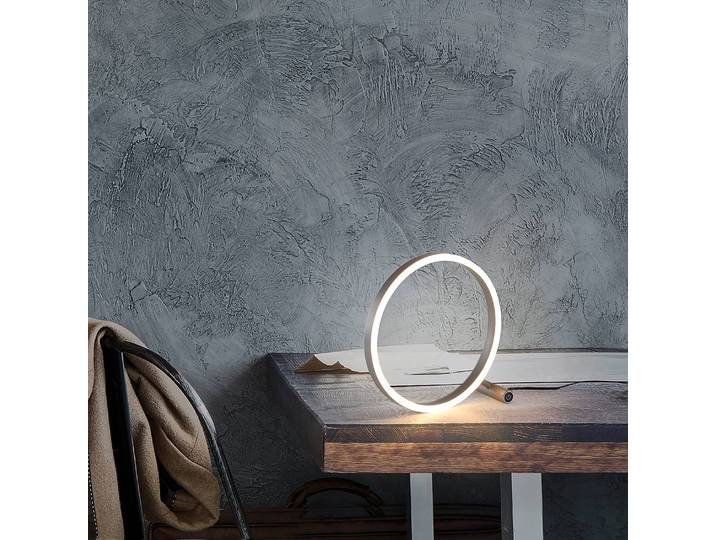 LED-Tischleuchte Ritus Ø 28cm Silber/Silber Material: Metall, Kunststoff Metallart: Aluminium Oberfläche Metall: Lackiert LED LED-Platine