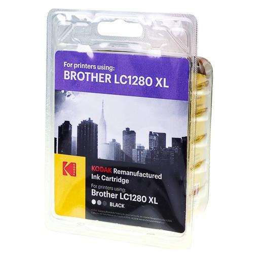 Kodak 185B128030 BROTHER LC1280XLBK MFCJ Tinte black HC rebuilt 2400Seiten 55ml (BK) (185B128030)