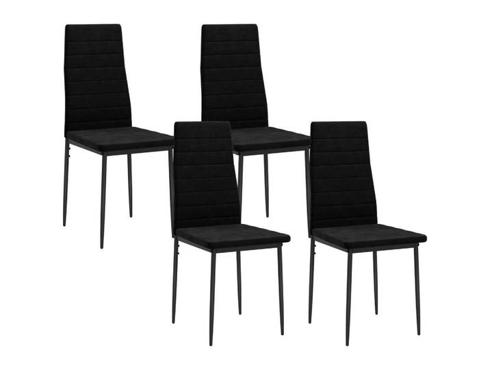 Homcom Essstuhl 4er Set Polyester Metall Schwarz, rund, 41x97x54 cm, Esszimmer, Stuhl