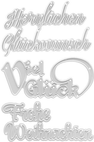 Stanzschablonen-Set "Schriftzüge I", 3 Stück