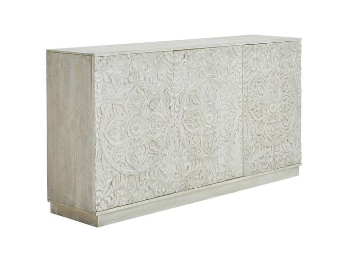 Livetastic Sideboard, Weiß, Holz, Mangoholz, Holz, 2 Fächer, 160x85x40 cm, stehend, Holzmöbel, Kleinmöbel Holz, Holzkommoden, Sideboards Holz