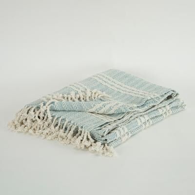 Rizzy Home Hand-made Modern Striped Throw Blanket