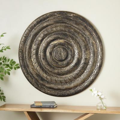 Arcilla Elemental - Bronze Wooden Carved Floral Wall Decor