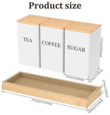Uplifted Finds Nexus Essence Trio   Airtight Coffee, Tea & Sugar Canister Set   Executive Countertop Storage & Ritual Sanctuary Decor 3 Pcs White A