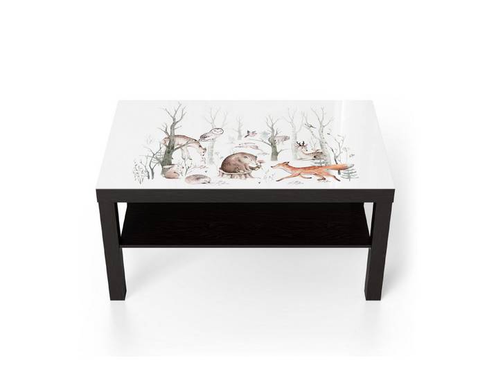 DEQORI Couchtisch 'Stilles Waldleben', Glas Beistelltisch Glastisch modern