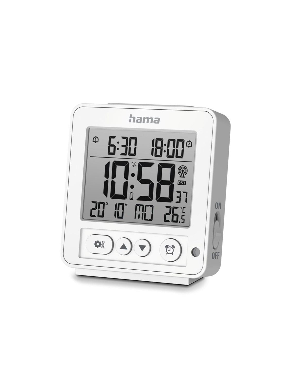 Hama 'Rhodes' Digital Radio Alarm Clock LCD White - DAB/DAB+/FM - Stereo - Weiß