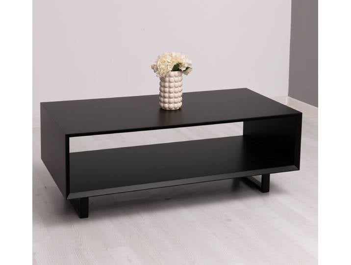 Couchtisch mit schwarzen Metallfüßen im Skandi-Look schwarz