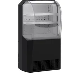 CombiSteel Implulskühler SPOKAR auf Rollen, Selbstbedienung durch offene Front + LED, 210L, HxBxT 113,2x65,5x57cm, +2/+15°C, Schwarz, + CHEFGASTRO Geschirrtuch