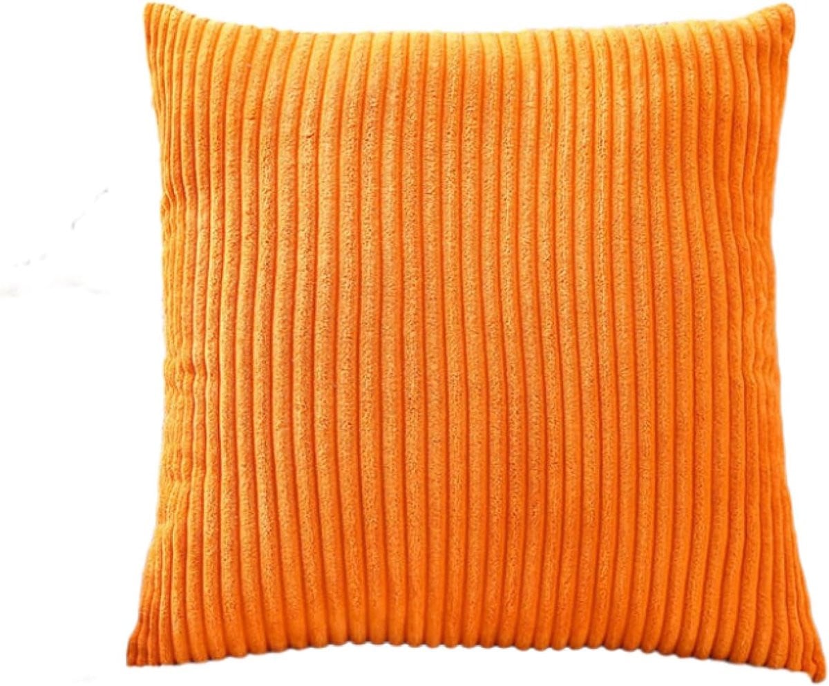 Oranje kussenhoes van zachte pluche stof, 45 x 45 cm
