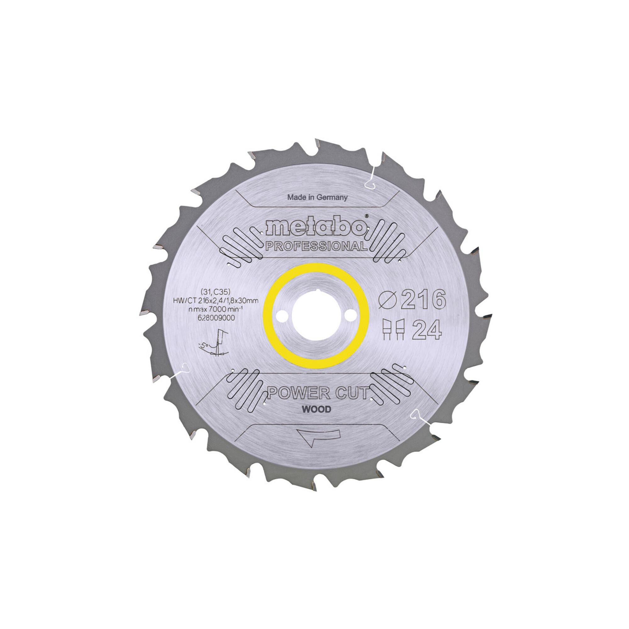 Metabo Sägeblatt "power cut wood - professional", 216x2,4/1,8x30, Z24 WZ 5° neg. (628009000)