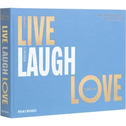 Live Laugh Love Embroidered Fotoalbum, hellblau