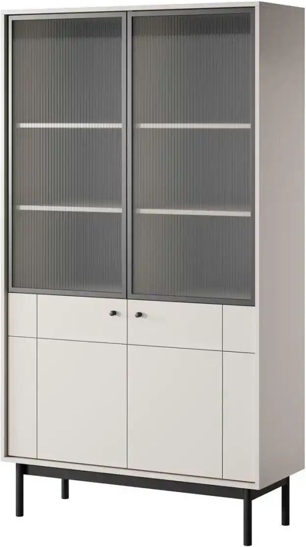 Höffner Vitrine   ¦ beige ¦ Maße (cm): B: 104 H: 185