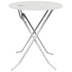 QDM Dubai Runder Klappbarer Stehtisch Metall Weiß 85Cm
