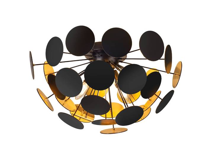 Plafonnier Discalgo Ø 54cm Noir fer verni E14