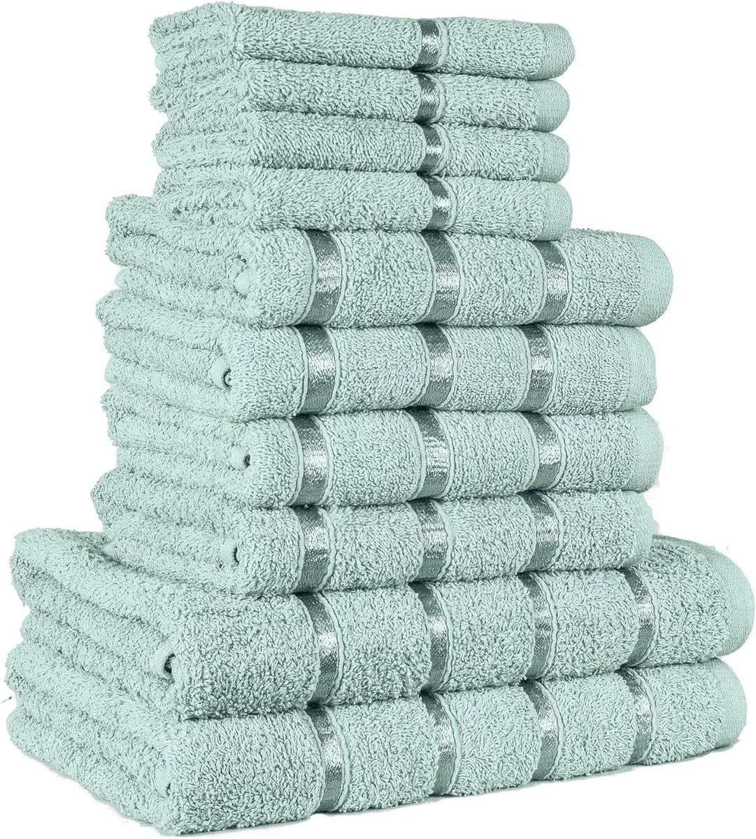 Luxe Handdoekenset van 10 stuks in Eendenei, 100% Katoen