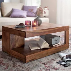 Massivholzcouchtisch in modernem Design rechteckiger Form