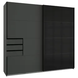 Schwebetürenschrank Saigon in Graphitfarben/Schwarz