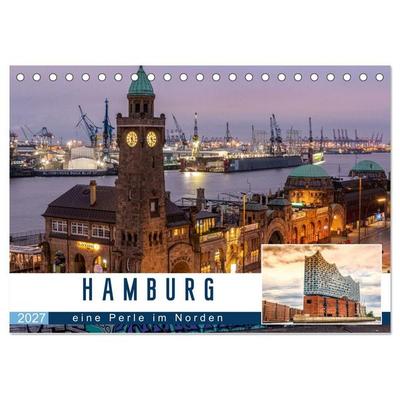 Hamburg eine Perle im Norden (Tischkalender 2027 DIN A5 quer), CALVENDO Monatskalender